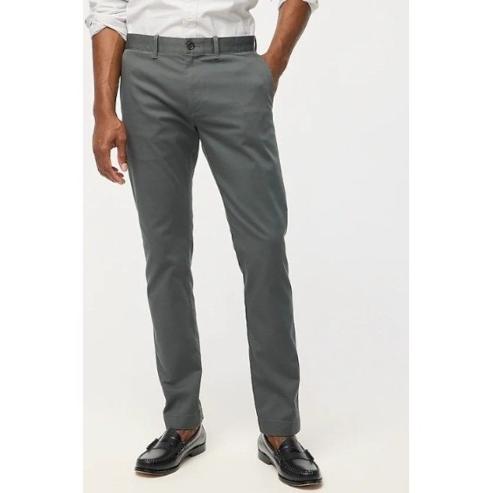 J. Crew Flex Slim Fit Chino Pants Gray Men's W34 L34 Casual Dress Trousers $80‎